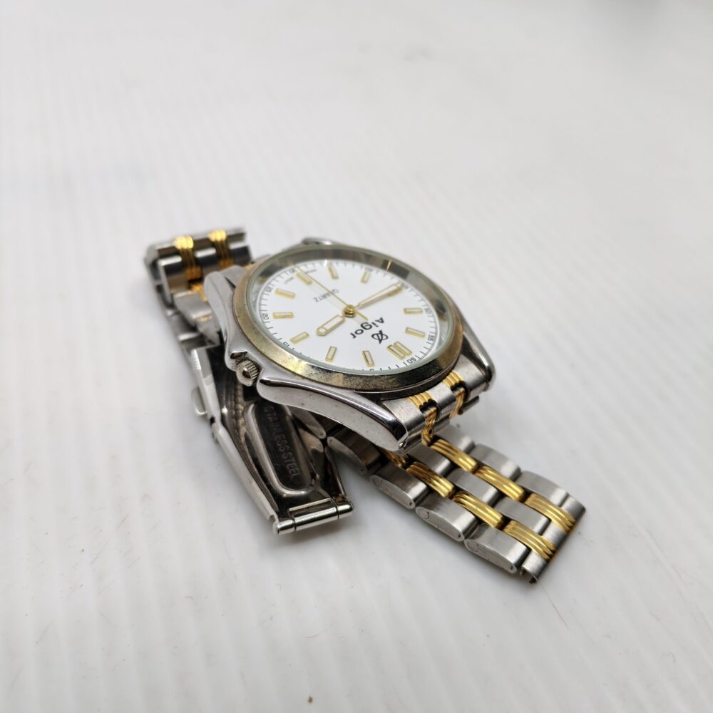 Ajgor Quartz Watch – Gold & Silver Strap 6 Ajgor Quartz Watch – Gold & Silver Strap