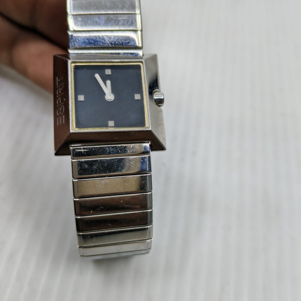 ESPRIT Men's Square Black Dial Watch – Stainless Steel Bracelet