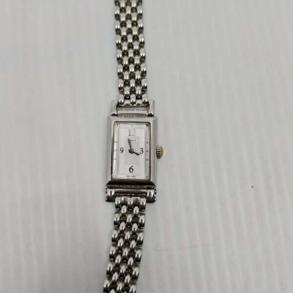 Bulova rectangular men’s watch | Vintage-style stainless steel timepiece | White dial watch with sub-seconds | Classic Bulova wristwatch